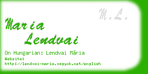 maria lendvai business card