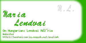 maria lendvai business card